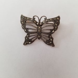 Antique Marcasite butterfly pin